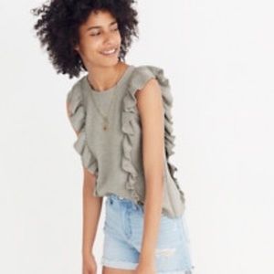 Madewell Ruffled Sweater Tank size XL